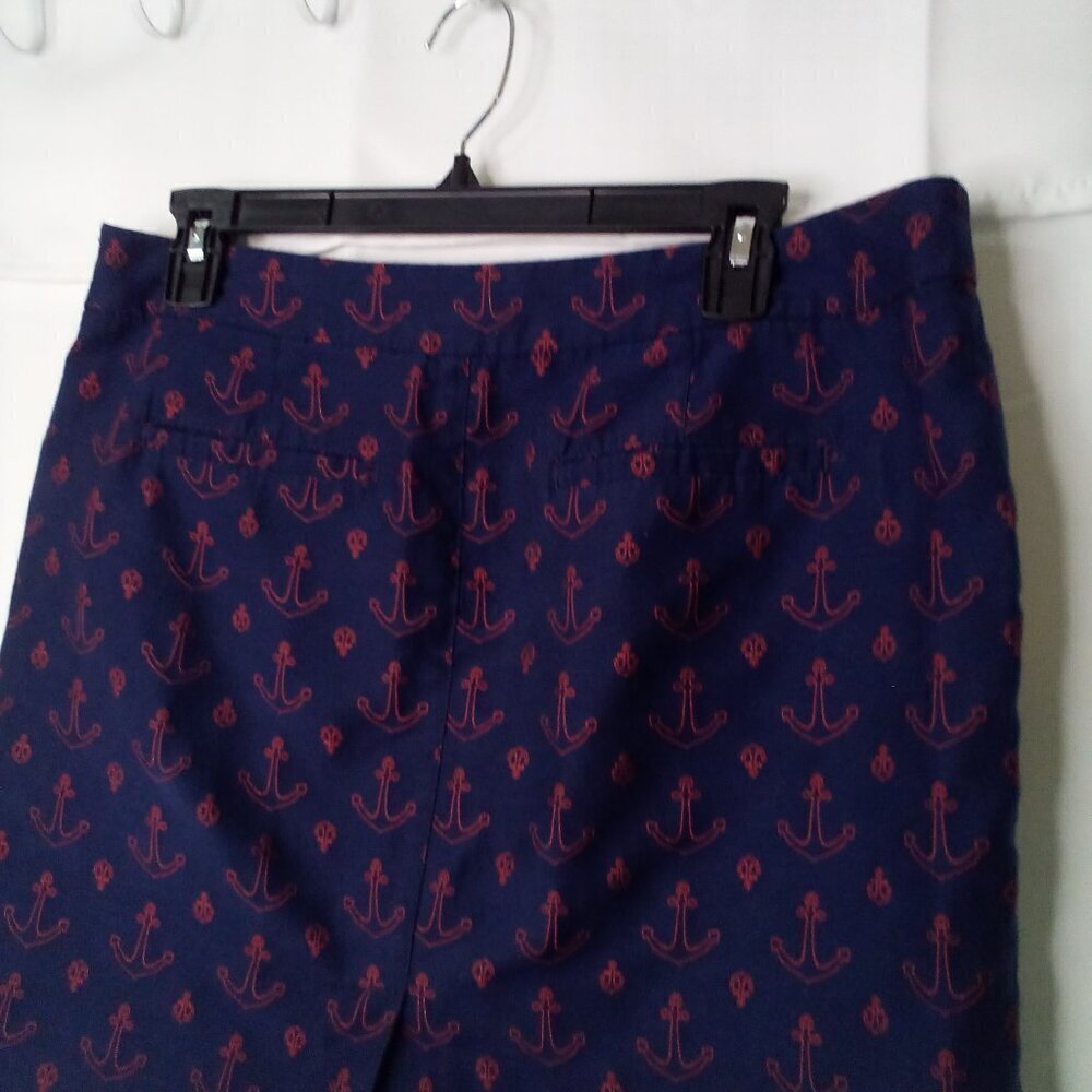 Tommy Hilfiger Skirt Women 8 Anchor Nautical Pockets Blue Red - Picture 16 of 16